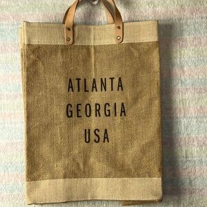 Jute Fiber Market Tote Bag Atlanta GA Shopping Bag Overnight Weekend Carry All